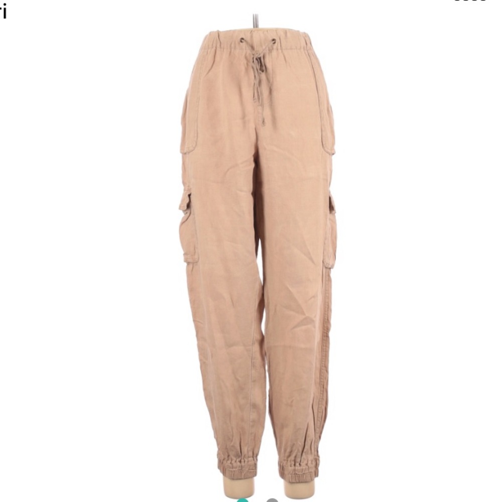 Nicole Miller High-Waisted Linen Jogger Pant
